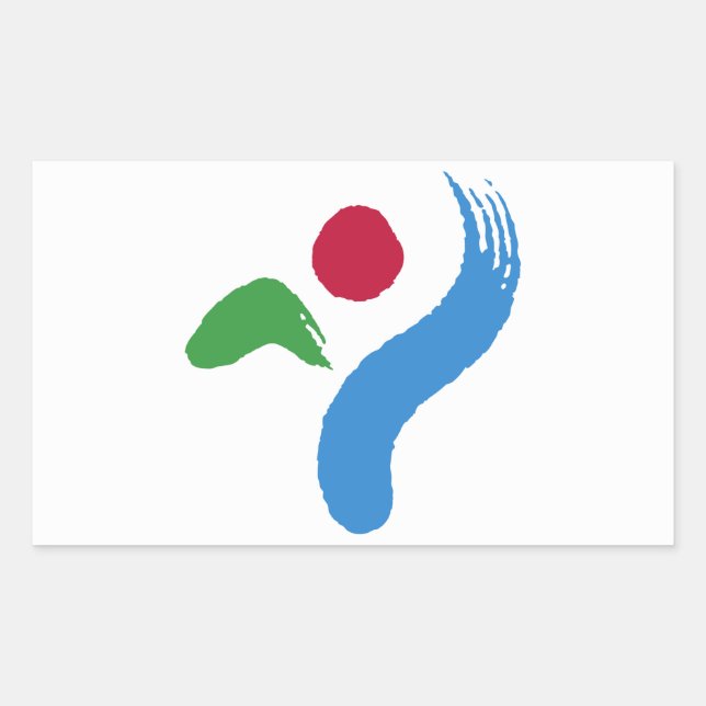 Pegatina Rectangular Rectangle sticker with Flag of Seoul (Anverso)