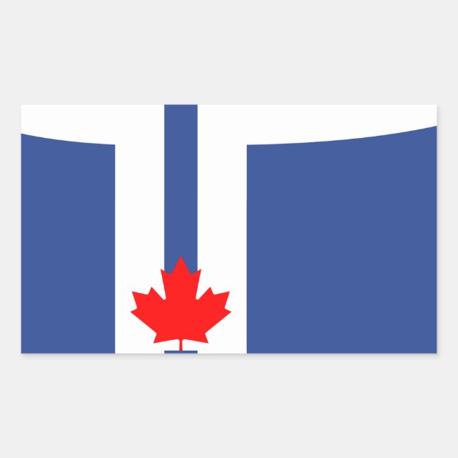 Pegatina Rectangular Rectangle sticker with Flag of Toronto (Anverso)