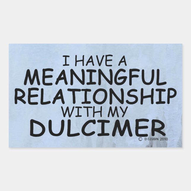 Pegatina Rectangular Rectangular Dulcimer de relación significativa (Anverso)