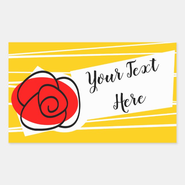 Pegatina Rectangular Rectángulo de texto Rosa español (Anverso)