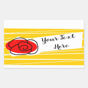 Pegatina Rectangular Rectángulo de texto Rosa español