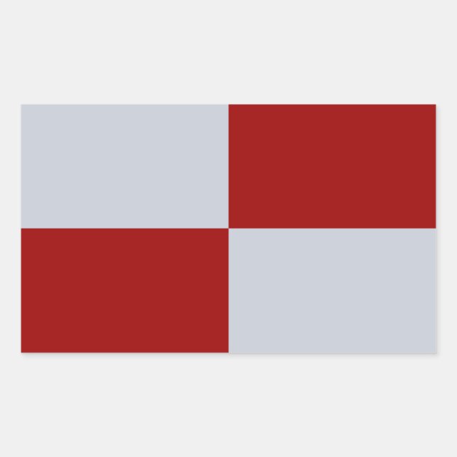 Pegatina Rectangular Rectángulos rojos y grises (Anverso)