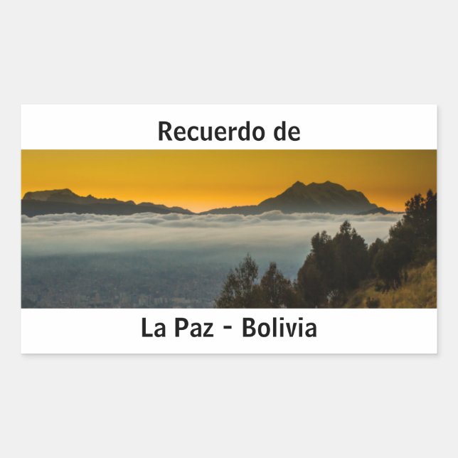 Pegatina Rectangular Recuerdo de la Paz (Anverso)