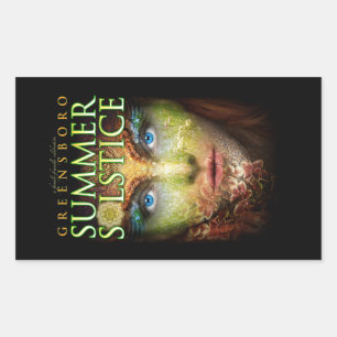 Pegatina Rectangular Recuerdo del Festival de Solsticio de Verano de Gr