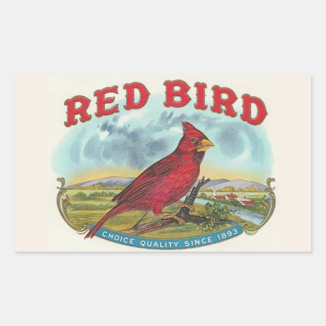 Pegatina Rectangular Red Bird (Anverso)