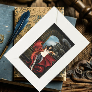 Pegatina Rectangular Red Dragon Urban Fantasy