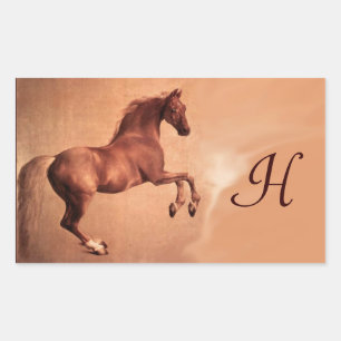 PEGATINA RECTANGULAR RED HORSE MONOGRAM