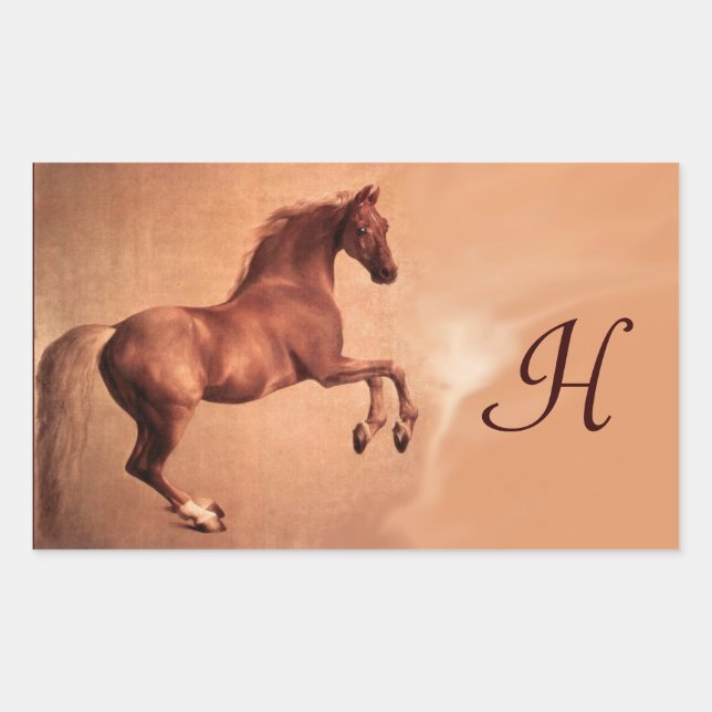 PEGATINA RECTANGULAR RED HORSE MONOGRAM (Anverso)
