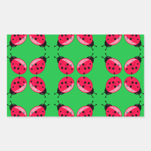 Pegatina Rectangular Red Ladybugs