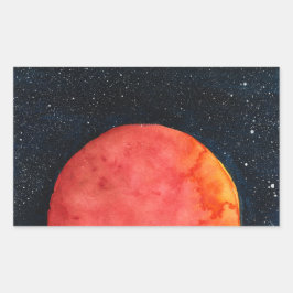Pegatina Rectangular Red Moon Galaxy Stickers