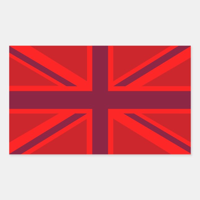 Pegatina Rectangular Red Union Jack (Anverso)