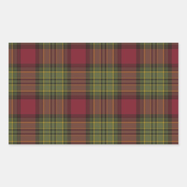 Pegatina Rectangular Red y Green Plaid (Anverso)