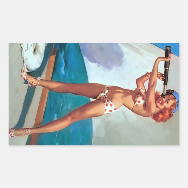 Pegatina Rectangular Redhead con Spyglass Pin U (Anverso)