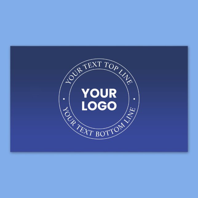 Pegatina Rectangular Reemplazo Fácil de Logo y Texto | Gradiente Azul O (Subido por el creador)
