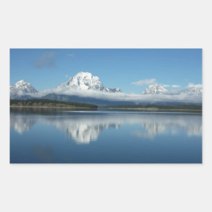Pegatina Rectangular Reflejo del Monte Moran en Grand Teton