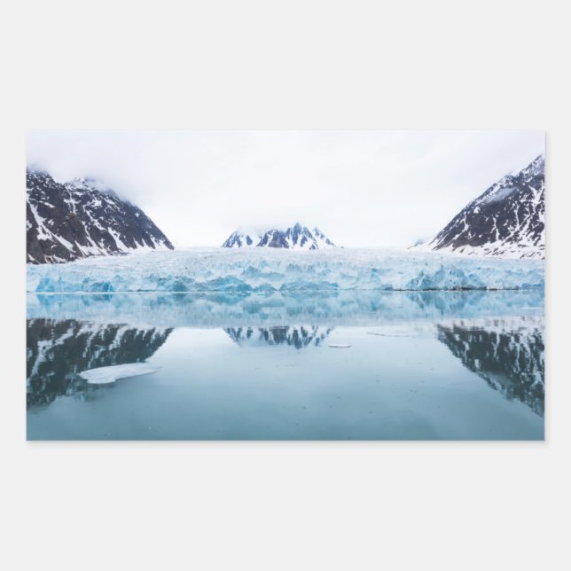Pegatina Rectangular Reflejos del glaciar, Noruega (Anverso)