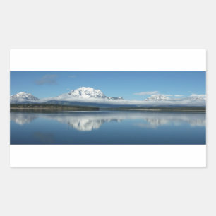 Pegatina Rectangular Reflexión sobre el Monte Moran en Grand Teton