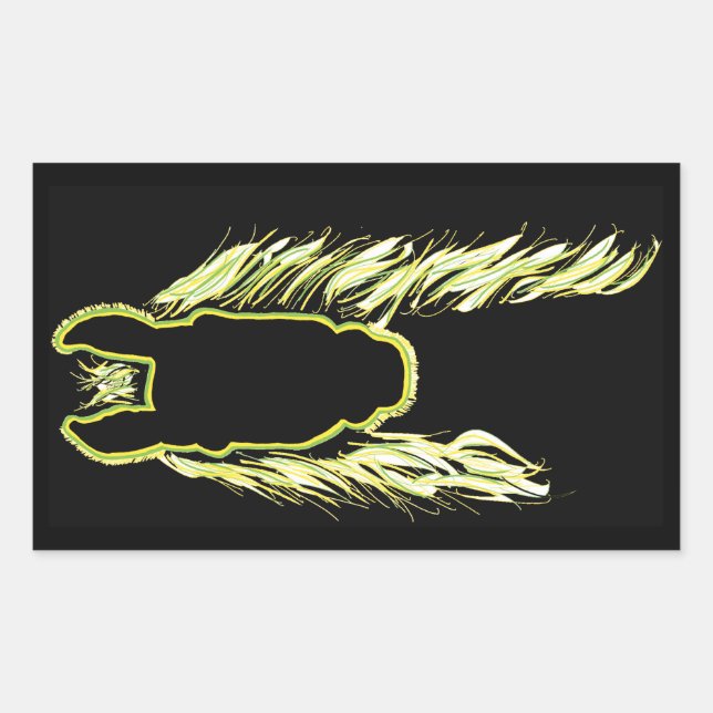 Pegatina Rectangular Reflexiones soleadas de un caballo (Anverso)