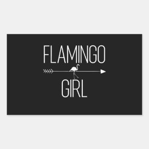 Pegatina Rectangular Regalo Chica Flamingo Para Mujeres De Ave