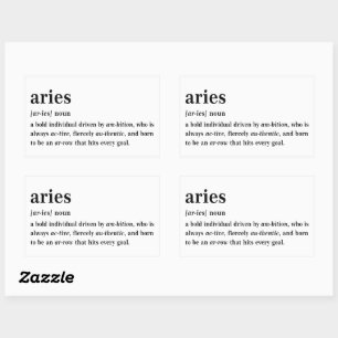 Pegatina Rectangular Regalo de astrología estética definición Aries
