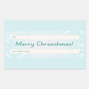 Pegatina Rectangular Regalo de copo de nieve de Feliz Navidad