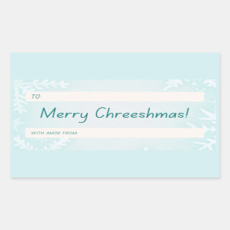 Pegatina Rectangular Regalo de copo de nieve de Feliz Navidad