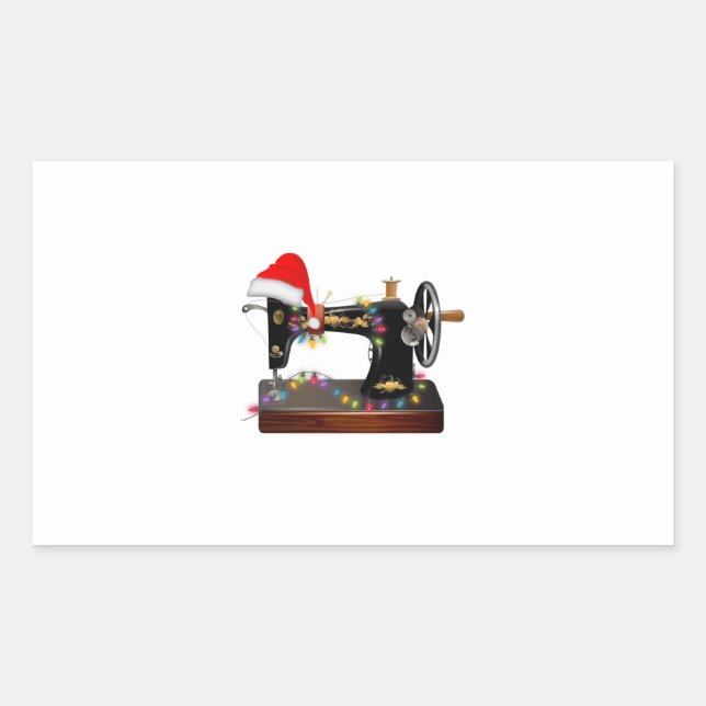 Pegatina Rectangular Regalo de costura | Feliz Navidad Swing Lover (Anverso)