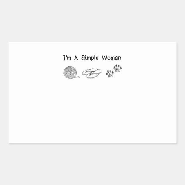 Pegatina Rectangular Regalo de costura | Soy una mujer simple (Anverso)