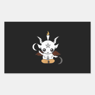 Pegatina Rectangular Regalo de Goat Baphomet Halloween