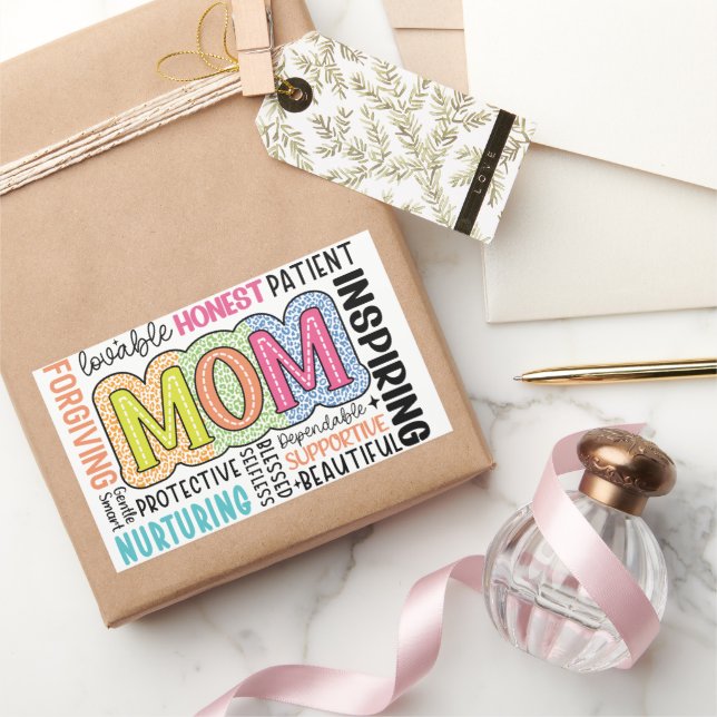 Pegatina Rectangular Regalo de mamá Inspiradora asombrosa (Regalar)