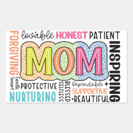Pegatina Rectangular Regalo de mamá Inspiradora asombrosa