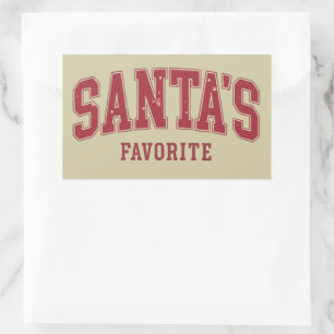 Pegatina Rectangular Regalo de Navidad favorito de Santa Divertido Fest