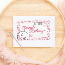 Pegatina Rectangular Regalo de Navidades de entrega especiales festivos