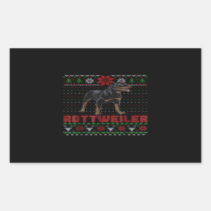 Pegatina Rectangular Regalo de perro  Feliz Navidad mi Rottweiler