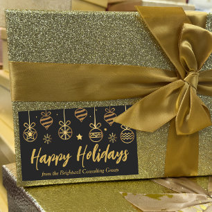 Pegatina Rectangular Regalo de Personalizado de oro negro de la compañí