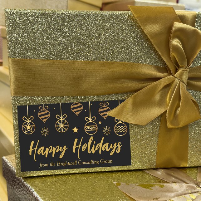 Pegatina Rectangular Regalo de Personalizado de oro negro de la compañí (Subido por el creador)