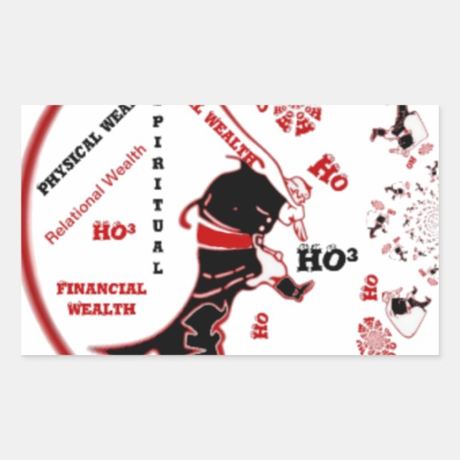 Pegatina Rectangular Regalo secreto Santa - Prosperidad y Riqueza (Anverso)