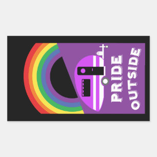 Pegatina Rectangular Regalos de camping gay LGBTQ