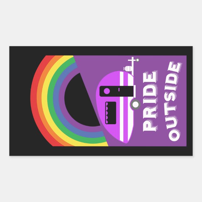 Pegatina Rectangular Regalos de camping gay LGBTQ (Anverso)