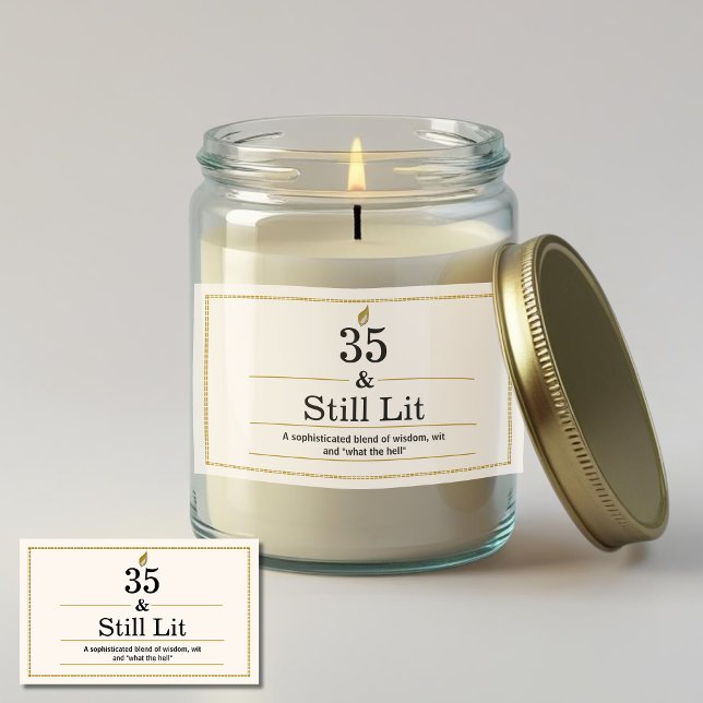 Pegatina Rectangular Regalos de cumpleaños número 35 envolturas de vela (Subido por el creador)