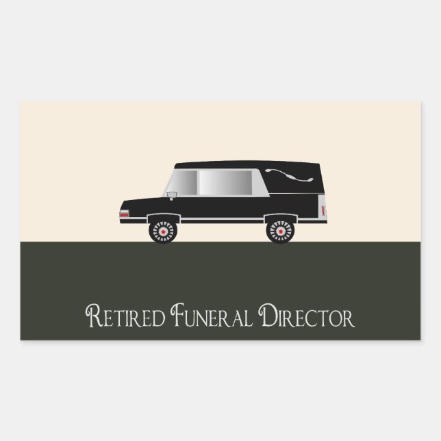 Pegatina Rectangular Regalos de director funerario retirado (Anverso)