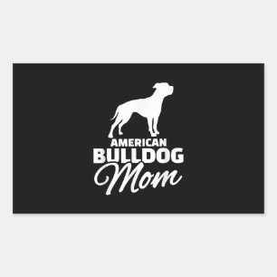 Pegatina Rectangular Regalos De Mamá Bulldog Estadounidense Para Mamá B