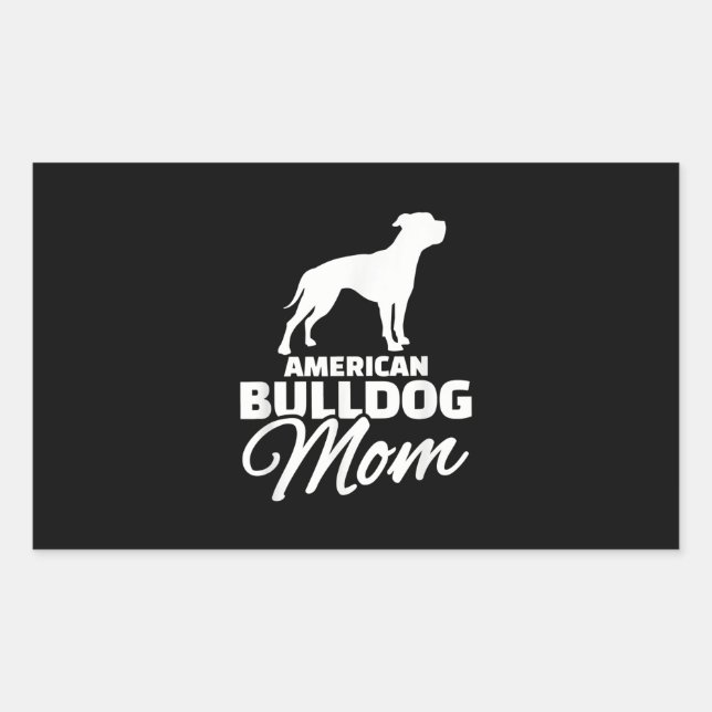 Pegatina Rectangular Regalos De Mamá Bulldog Estadounidense Para Mamá B (Anverso)
