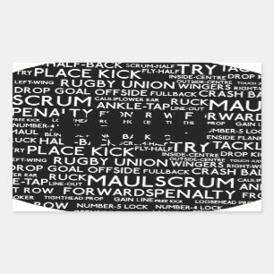 Pegatina Rectangular Regalos de Unión de Rugby