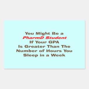Pegatina Rectangular Regalos divertidos del estudiante de PharmD