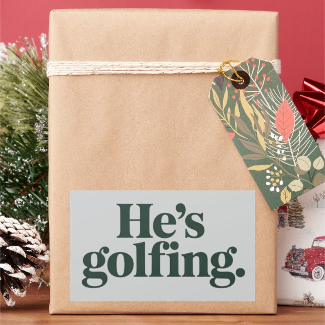 Pegatina Rectangular Regalos divertidos para el marido que juega golf,  (Vacaciones)