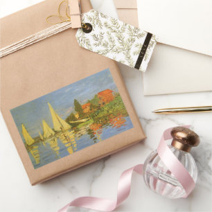 Pegatina Rectangular Regatta en Argenteuil por Claude Monet