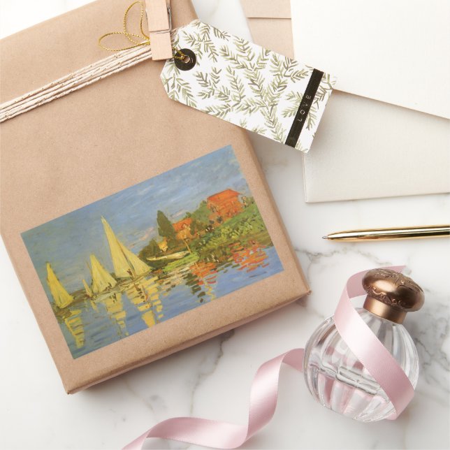 Pegatina Rectangular Regatta en Argenteuil por Claude Monet (Regalar)