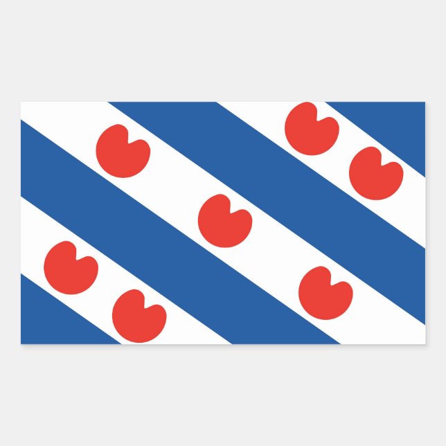 Pegatina Rectangular Región de Frisia, región de los Países Bajos (Anverso)