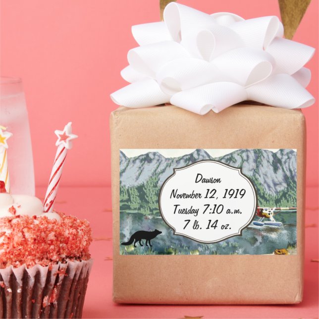 Pegatina Rectangular Registro de nacimientos de niños de Alaska (Fiesta)